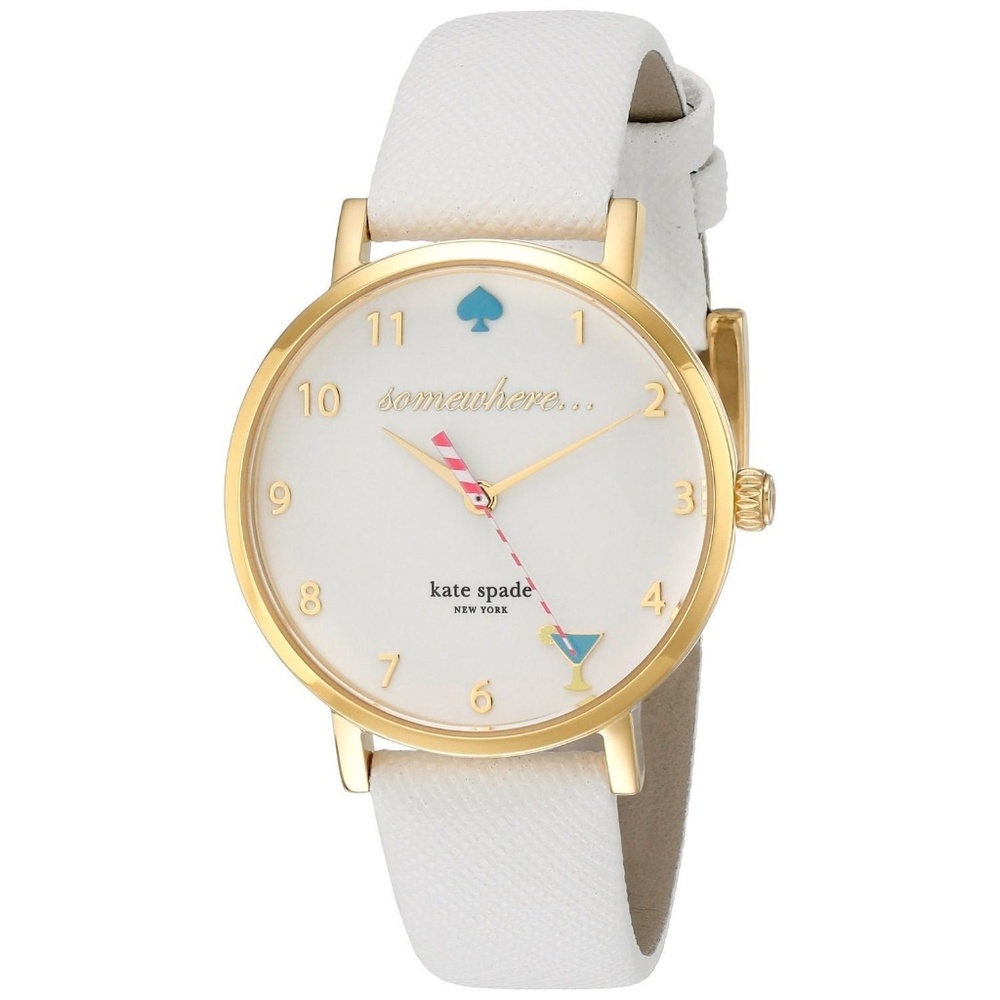 NWOT Kate Spade White Leather 5 O'Clock Somewhere